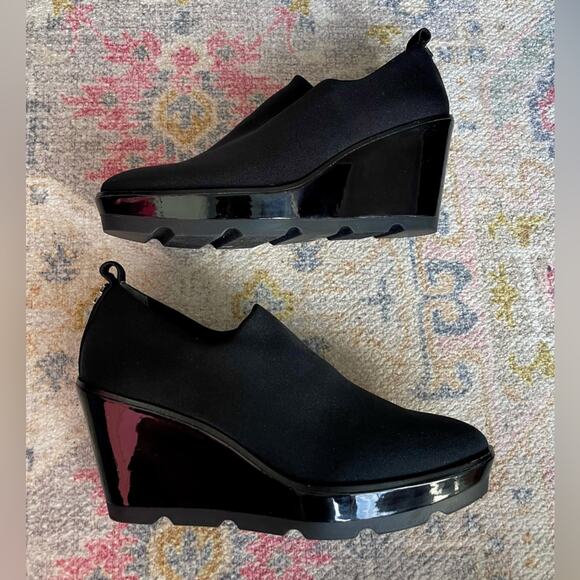 Donna Karen Zee Black Slip On Wedge Size 8 - Picture 4 of 8
